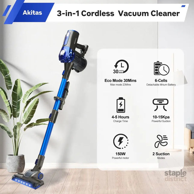 V8 150W Handheld Stick Vacuum Cleaner 40 Min Runtime LED - Appliances > Vacuum Cleaners > Stick Vacuums