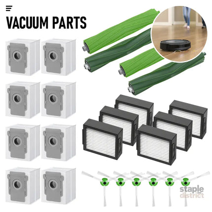 Vacuum Parts Kit Replacement Parts for iRobot Roomba i7 i7 Plus i8 j7 i4 i3 E5 E6 E7 Include 4 Roller Brushes 6 Filters