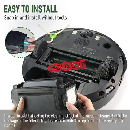 Vacuum Parts Kit Replacement Parts for iRobot Roomba i7 i7 Plus i8 j7 i4 i3 E5 E6 E7 Include 4 Roller Brushes 6 Filters