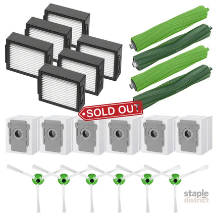 Vacuum Parts Kit Replacement Parts for iRobot Roomba i7 i7 Plus i8 j7 i4 i3 E5 E6 E7 Include 4 Roller Brushes 6 Filters