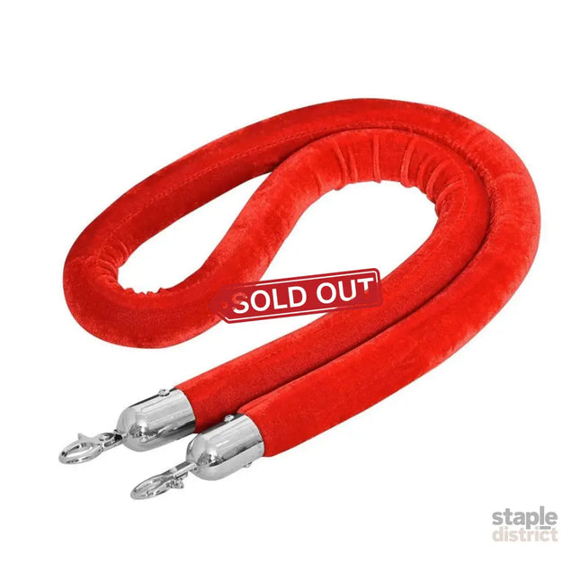 Velvet Rope for Queue Barrier - Red - Commercial > Commercial Others > Fencing & Barriers