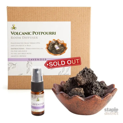 Volcanic Room Diffuser in Terracotta Bowl - Lavender - Appliances > Aroma Diffusers & Humidifiers > Aroma Diffusers