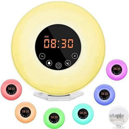 Wake-Up Light Alarm Clock Night Light Alarm Clock with Bluetooth Speaker Dimmable Colorful Light - Home & Garden >