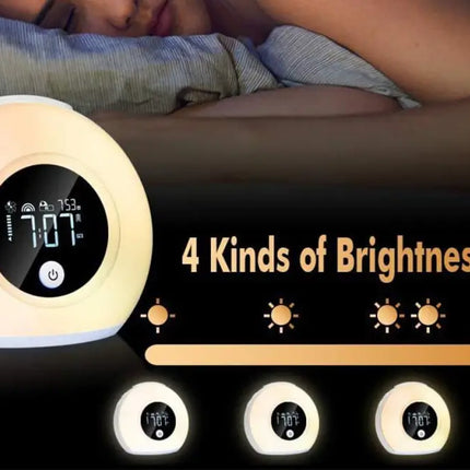Wake-Up Light Alarm Clock Night Light Alarm Clock with Bluetooth Speaker Dimmable Colorful Light - Home & Garden >