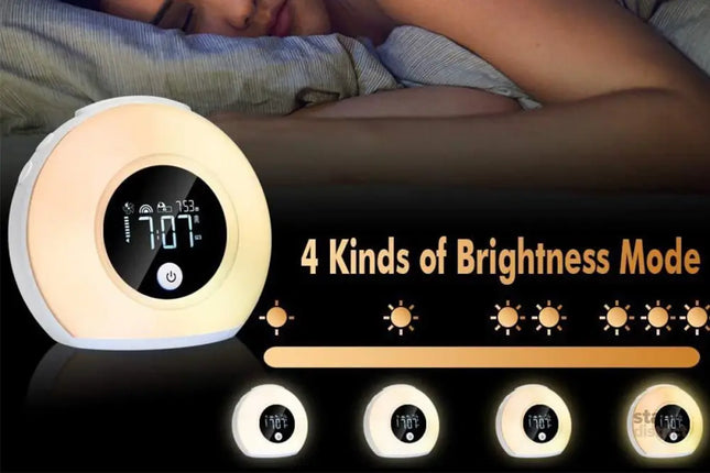 Wake-Up Light Alarm Clock Night Light Alarm Clock with Bluetooth Speaker Dimmable Colorful Light - Home & Garden >