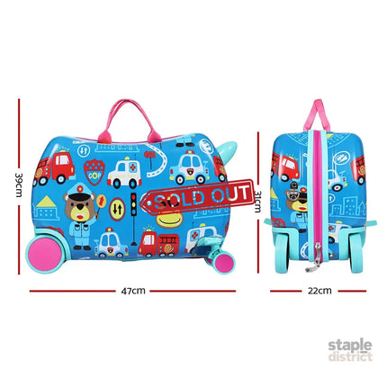 Wanderlite 17’’ Kids Ride On Luggage Children Suitcase Trolley Travel Car - Baby & Kids > Ride On Cars Go-karts & Bikes