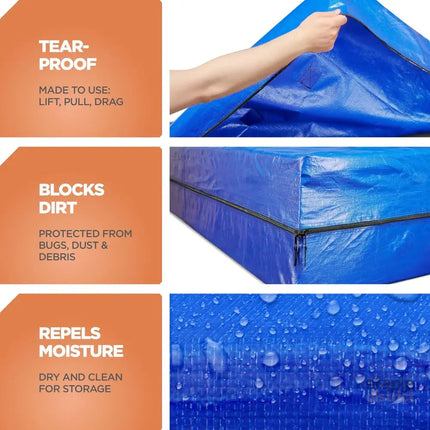 Waterproof Mattress Bag Mattresses Protector Plastic Moving Storage Dust Cover Carry Bed Zipper Packing Reusable