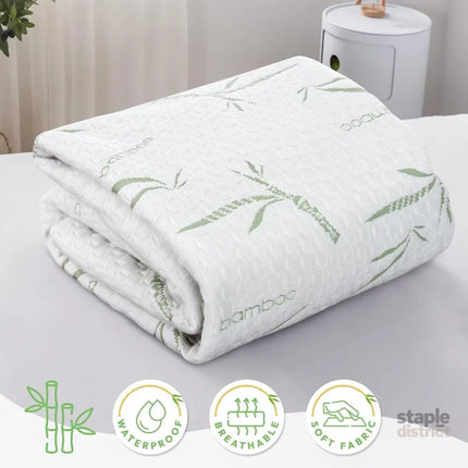 Waterproof Mattress Protector,Breathable Mattress Cover,3D Air Fabric Cooling Bed Pad Cover Deep Pocket