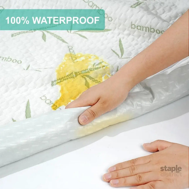 Waterproof Mattress Protector,Breathable Mattress Cover,3D Air Fabric Cooling Bed Pad Cover Deep Pocket