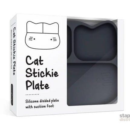 We Might Be Tiny Cat Stickie Plate - Charcoal Plate-2006733466380668932