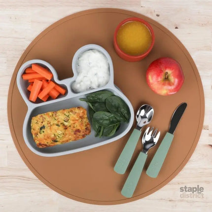 We Might Be Tiny Round Placie? Silicone Placemat Grey-2006733467546685440
