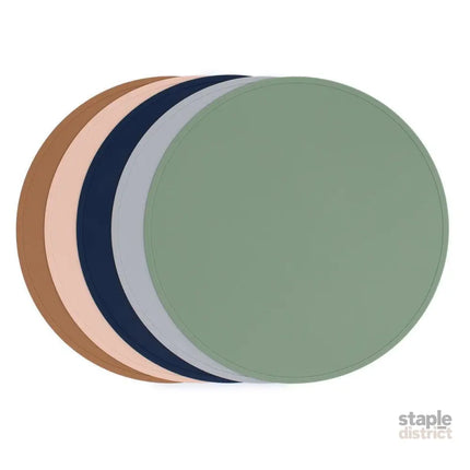 We Might Be Tiny Round Placie? Silicone Placemat Navy-2006733467710263299