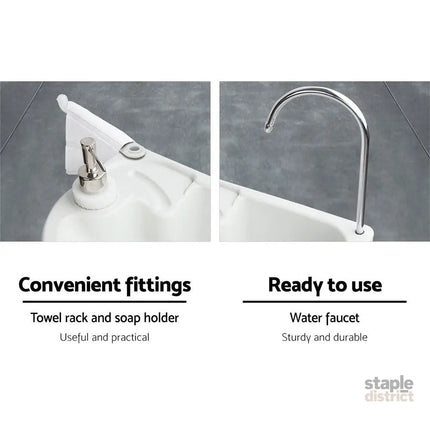 Weisshorn Camping Basin Portable Hand Wash Sink Stand 19L Capacity - Home & Garden > DIY > Kitchen & Bathroom DIY