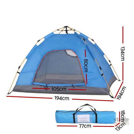 Weisshorn Camping Tent Instant Tent Pop up 2 Person Outdoor Hiking Tents Hiking Blue - Outdoor Recreation > Camping >