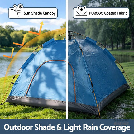 Weisshorn Camping Tent Instant Tent Pop up 2 Person Outdoor Hiking Tents Hiking Blue - Outdoor Recreation > Camping >