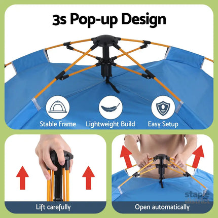 Weisshorn Camping Tent Instant Tent Pop up 2 Person Outdoor Hiking Tents Hiking Blue - Outdoor Recreation > Camping >