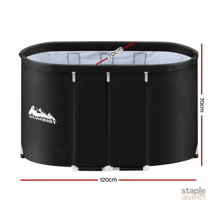 Weisshorn Portable Ice Bath Tub 120x70X70CM Inflatable Cold Water Folding Bathtub Spa Massage - Furniture > Bathroom >