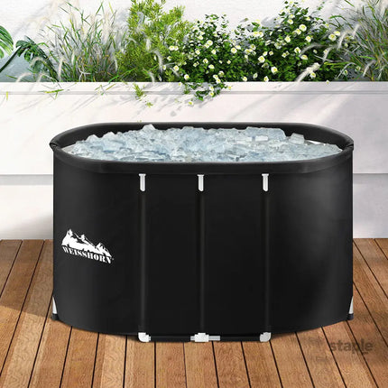Weisshorn Portable Ice Bath Tub 120x70X70CM Inflatable Cold Water Folding Bathtub Spa Massage - Furniture > Bathroom >