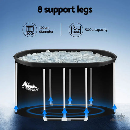 Weisshorn Portable Ice Bath Tub 120x70X70CM Inflatable Cold Water Folding Bathtub Spa Massage - Furniture > Bathroom >