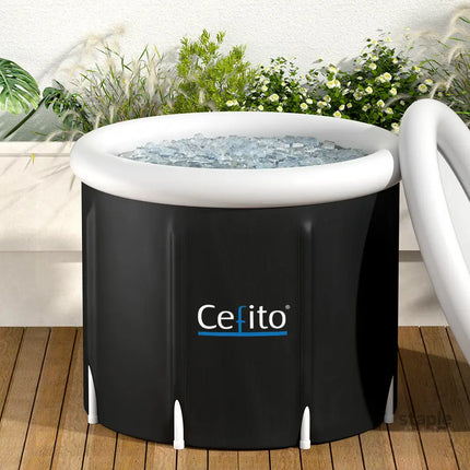 Weisshorn Portable Ice Bath Tub 70X80CM Inflatable Folding Bathtub Spa Massage - Furniture > Bathroom > Bathtubs