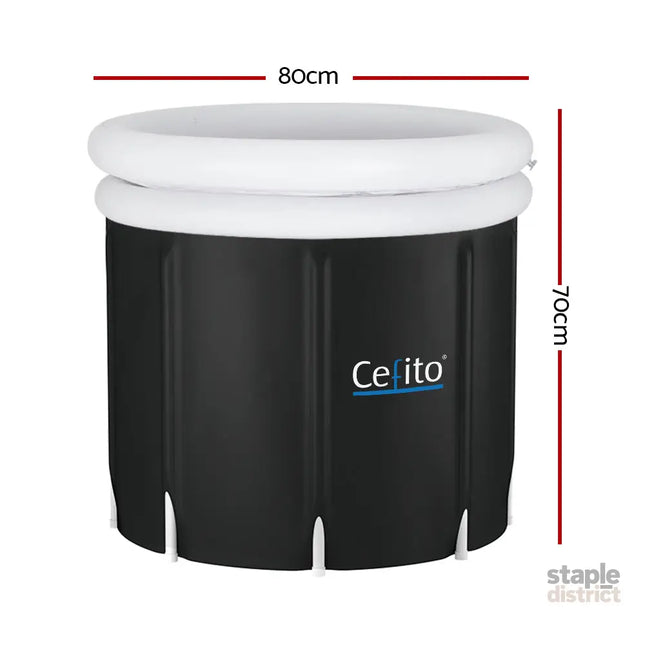 Weisshorn Portable Ice Bath Tub 70X80CM Inflatable Folding Bathtub Spa Massage - Furniture > Bathroom > Bathtubs