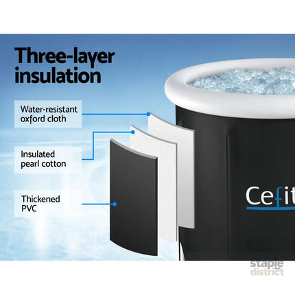 Weisshorn Portable Ice Bath Tub 70X80CM Inflatable Folding Bathtub Spa Massage - Furniture > Bathroom > Bathtubs