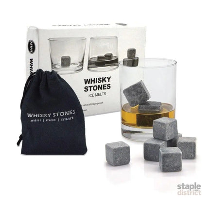 Whiskey Stones Ice Melts - 9 Reusable Natural Marble Chilling Scotch Rocks Cubes - Appliances > Kitchen Appliances >
