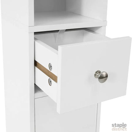 White Tall Bathroom Cabinet High Storage - Furniture > Bathroom > Bathroom Cabinets Cupboards & Storage