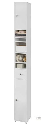 White Tall Bathroom Cabinet High Storage - Furniture > Bathroom > Bathroom Cabinets Cupboards & Storage