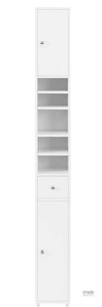 White Tall Bathroom Cabinet High Storage - Furniture > Bathroom > Bathroom Cabinets Cupboards & Storage