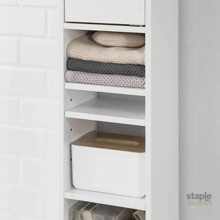 White Tall Bathroom Cabinet High Storage - Furniture > Bathroom > Bathroom Cabinets Cupboards & Storage