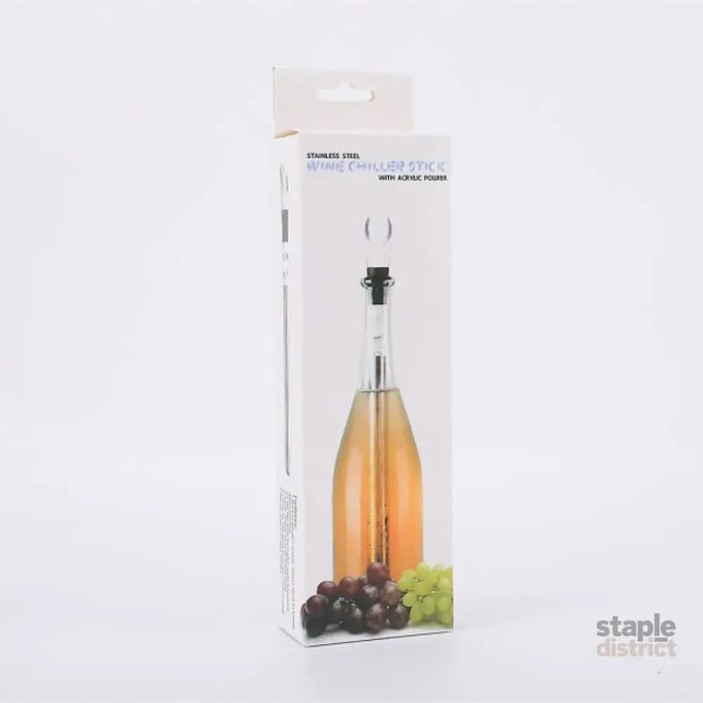 Wine Cooler Stainless Steel Wine Chiller Rod Bottle Wine Chiller Rod with Pour Spout Wine Chiller Set for Red and White