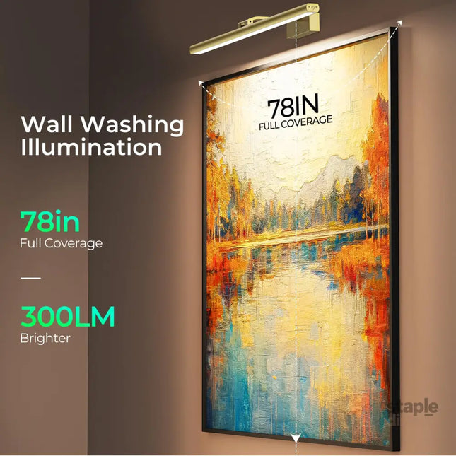 Wireless Picture Lights for Wall Battery Operated Wall Light for Painting Rechargeable CCT Rotatable Art Gallery Light