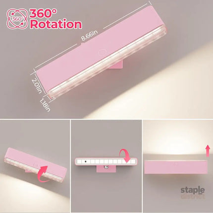 Wireless Vanity Lights for Mirror Set of 2-4000mAh Rechargeable Stick On Makeup Light with CCT Modes & Dimmable