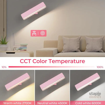 Wireless Vanity Lights for Mirror Set of 2-4000mAh Rechargeable Stick On Makeup Light with CCT Modes & Dimmable