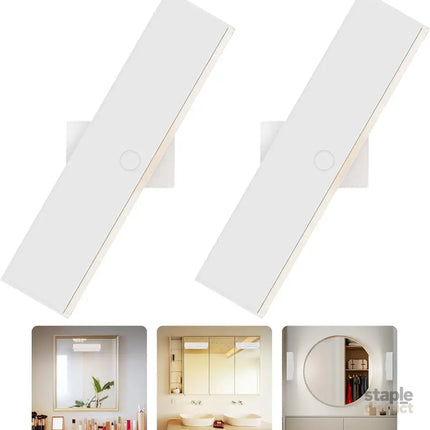Wireless Vanity Lights for Mirror Set of 2-4000mAh Rechargeable Stick On Makeup Light with CCT Modes & Dimmable