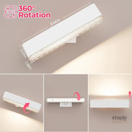 Wireless Vanity Lights for Mirror Set of 2-4000mAh Rechargeable Stick On Makeup Light with CCT Modes & Dimmable