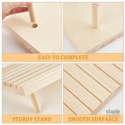 Wooden Earrings and Studs Display Rack Jewellery Organizer Stand 7 Slots Storage - Beige - Fashion > Women’s Fashion >