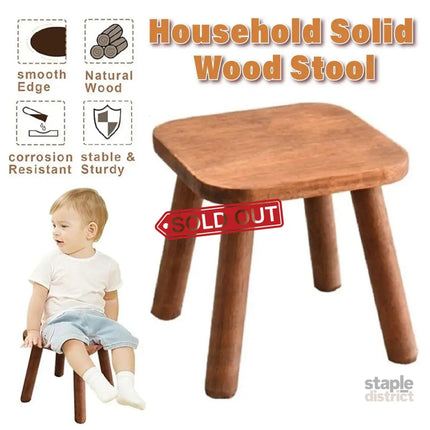 Wooden Short Stool Living Room Shoe Changing Stool Home Furniture Seat - Baby & Kids > Kid’s Furniture > Kid’s Tables