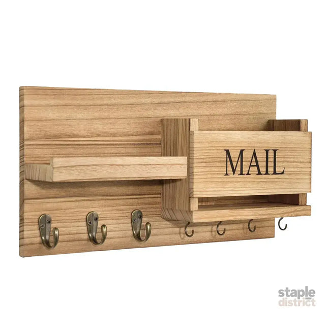 Wooden Wall Mounted Key Holder Storage Rack Door Hook Hanger Coat Rack Organizer - Furniture > Living Room > Coat Racks