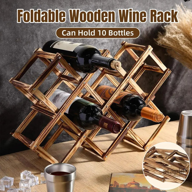 Wooden Wine Rack Display Shelf Stand for Home Bar Storage Wine Bottle Holder - Furniture > Dining > Wine Racks