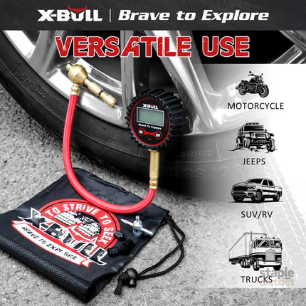 X-BULL Digital tire pressure gauge 250PSI Tyre Air Pressure Car Motorcycle LED - Auto Accessories > 4WD & Recovery >