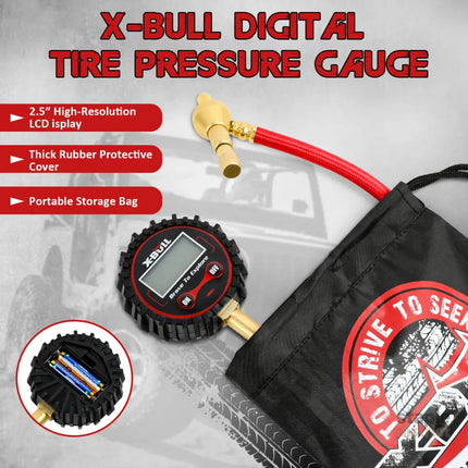 X-BULL Digital tire pressure gauge 250PSI Tyre Air Pressure Car Motorcycle LED - Auto Accessories > 4WD & Recovery >
