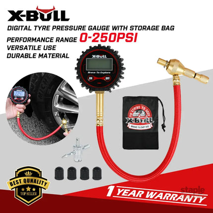X-BULL Digital tire pressure gauge 250PSI Tyre Air Pressure Car Motorcycle LED - Auto Accessories > 4WD & Recovery >