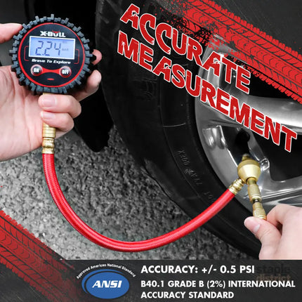 X-BULL Digital tire pressure gauge 250PSI Tyre Air Pressure Car Motorcycle LED - Auto Accessories > 4WD & Recovery >