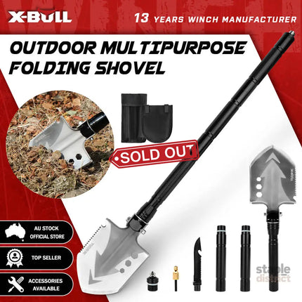 X-BULL Folding Shovel Outdoor Camping Survival Tools Multifunction Military - Auto Accessories > 4WD & Recovery > 4WD