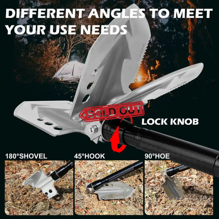 X-BULL Folding Shovel Outdoor Camping Survival Tools Multifunction Military - Auto Accessories > 4WD & Recovery > 4WD