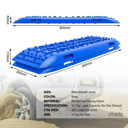 X-BULL Hitch Receiver 5T Recovery Receiver With 2PCS Recovery tracks Boards Gen2.0 Blue - Auto Accessories > 4WD &