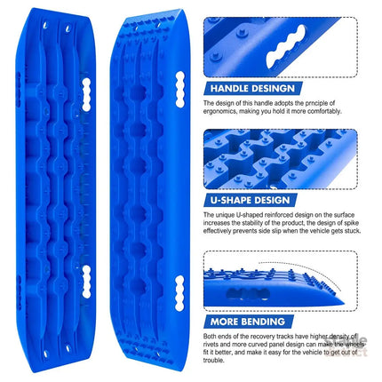 X-BULL Hitch Receiver 5T Recovery Receiver With 2PCS Recovery tracks Boards Gen2.0 Blue - Auto Accessories > 4WD &