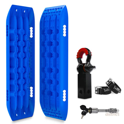 X-BULL Hitch Receiver 5T Recovery Receiver With 2PCS Recovery tracks Boards Gen2.0 Blue - Auto Accessories > 4WD &